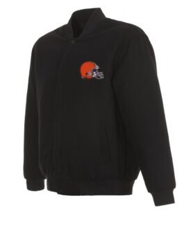 Varsity Cleveland Browns Black Wool Jacket