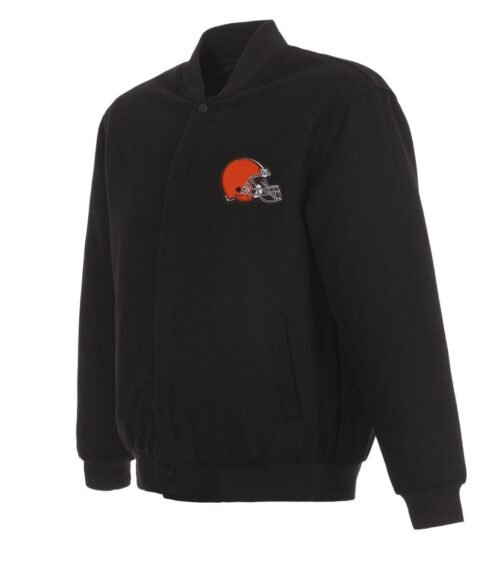 Varsity Cleveland Browns Black Wool Jacket
