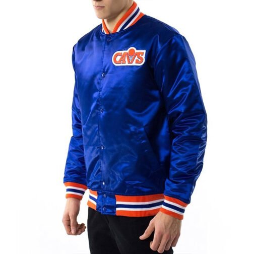 Cleveland Cavaliers Basketball Royal Satin Jacket - Image 3