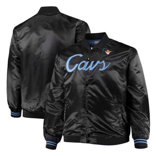Cleveland Cavaliers Hardwood Classics Black Satin Jacket - Image 3