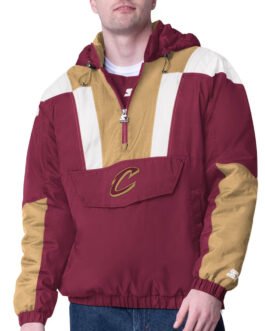 Wine/Gold Cleveland Cavaliers Charger Half-Zip Pullover Jacket