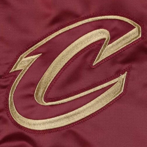 Cleveland Cavaliers Force Play Varsity Wine Satin Jacket - Image 2