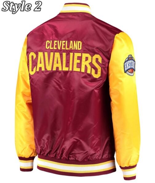 Cleveland Cavaliers Leader Full-Snap Burgundy and Yellow Jacket - Image 4