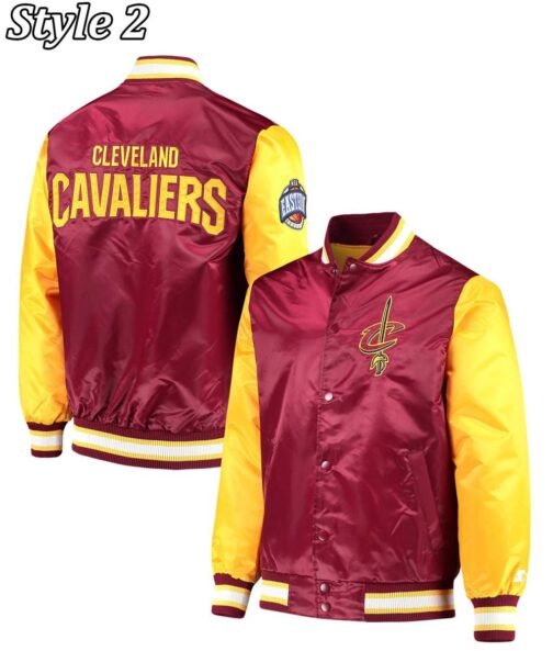Cleveland Cavaliers Leader Full-Snap Burgundy and Yellow Jacket - Image 6