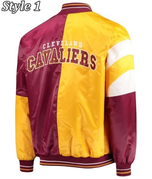 Cleveland Cavaliers Leader Full-Snap Burgundy and Yellow Jacket - Image 3