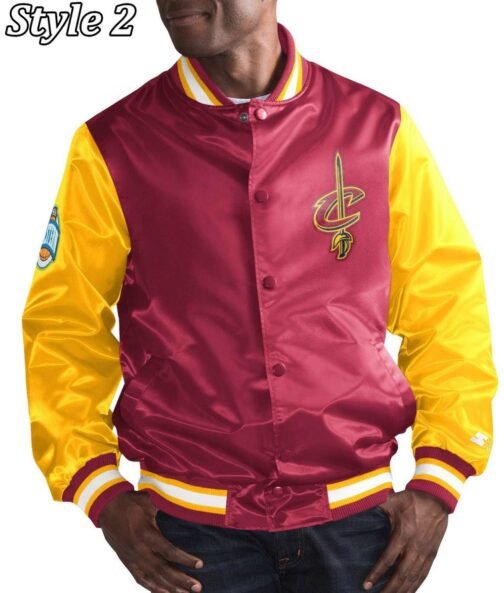 Cleveland Cavaliers Leader Full-Snap Burgundy and Yellow Jacket - Image 7