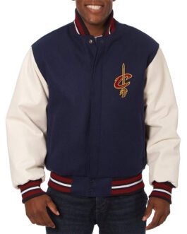 Cleveland Cavaliers Domestic Varsity Navy and White Jacket