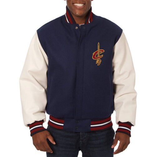 Cleveland Cavaliers Domestic Varsity Navy and White Jacket
