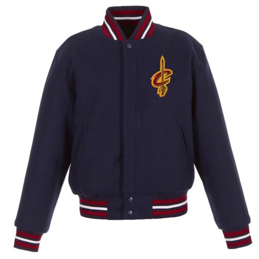 Embroidered Cleveland Cavaliers Wool Navy Varsity Jacket