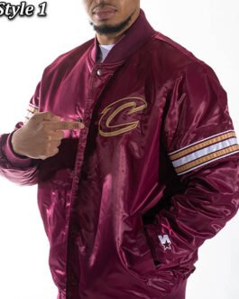 Pick & Roll Cleveland Cavaliers Wine Satin Jacket