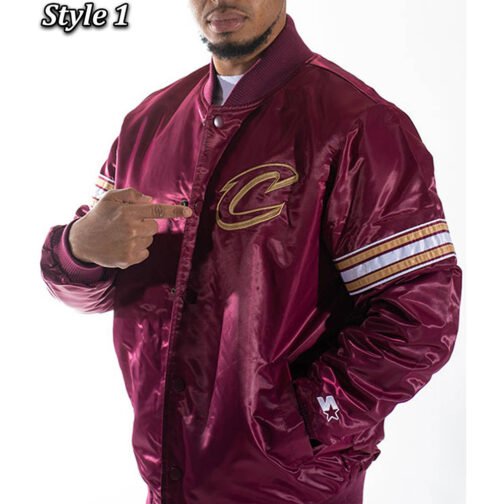 Pick & Roll Cleveland Cavaliers Wine Satin Jacket