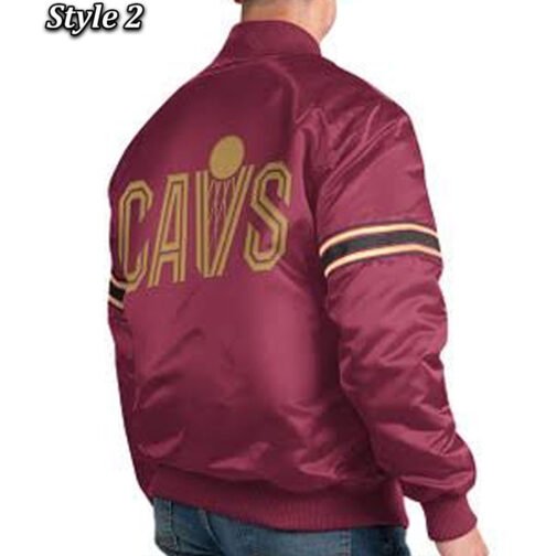 Pick & Roll Cleveland Cavaliers Wine Satin Jacket - Image 3