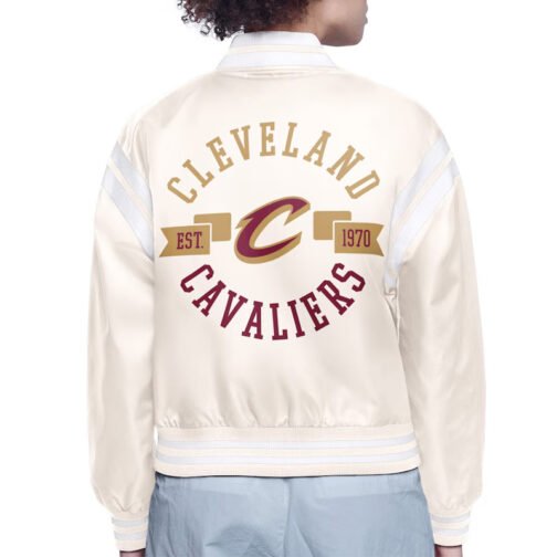 Cleveland Cavaliers Printed Logo Varsity Satin Jacket - Image 4