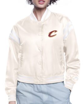 Cleveland Cavaliers Printed Logo Varsity Satin Jacket