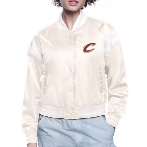 Cleveland Cavaliers Printed Logo Varsity Satin Jacket - Image 2