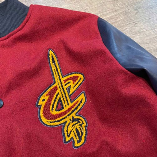 Cleveland Cavaliers Red and Navy Varsity Jacket - Image 3