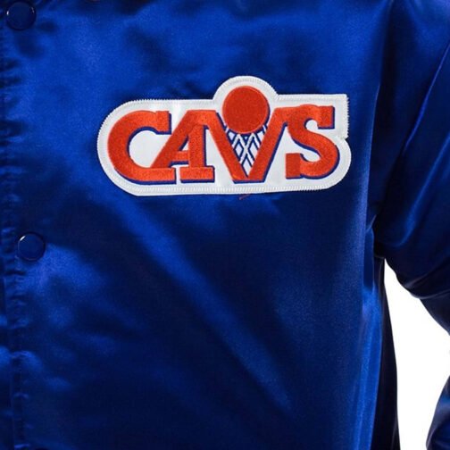 Cleveland Cavaliers Basketball Royal Satin Jacket - Image 5