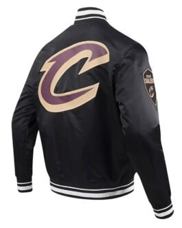 Cleveland Cavaliers Script Tail Black Satin Jacket