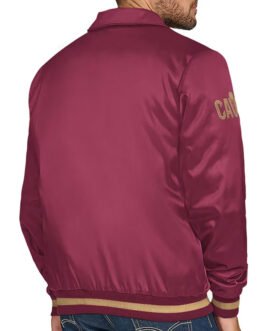 Cleveland Cavaliers Stitch Applique Wine Satin Jacket