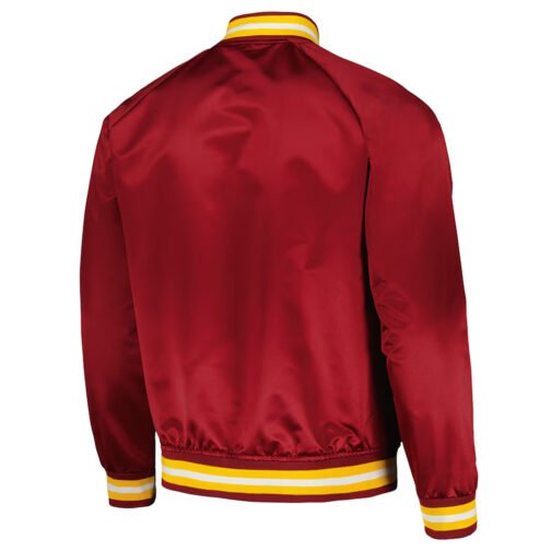 Cleveland Cavaliers Throwback Wordmark Wine Satin Jacket - Image 2