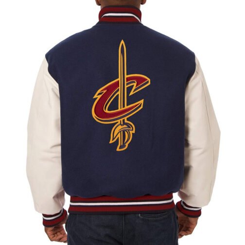 Cleveland Cavaliers Domestic Varsity Navy and White Jacket - Image 2