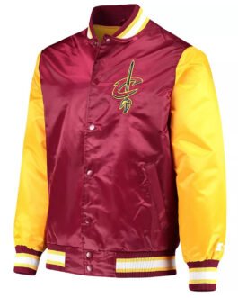 Wine/Gold Cleveland Cavaliers Varsity Satin Jacket
