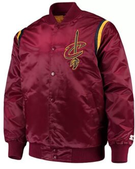 Cleveland Cavaliers Wine Teddy Satin Jacket