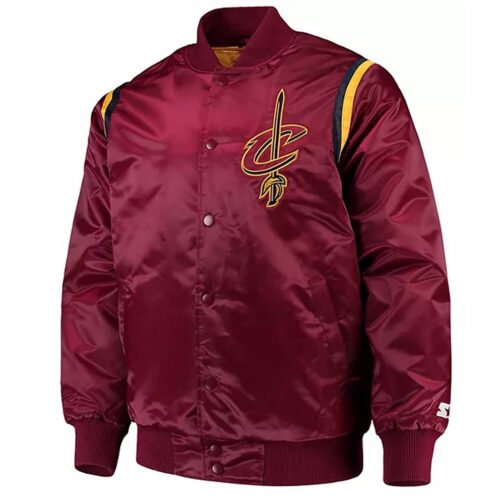 Cleveland Cavaliers Wine Teddy Satin Jacket