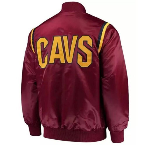 Cleveland Cavaliers Wine Teddy Satin Jacket - Image 2