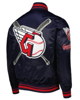 Cleveland Guardians Mash Up Satin Navy Jacket