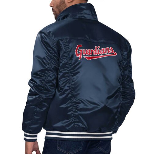 Cleveland Guardians Navy Silver Tab Trucker Jacket - Image 2