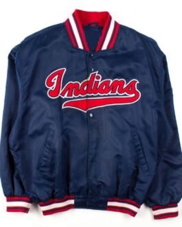 Blue Cleveland Indians Starter Satin Jacket