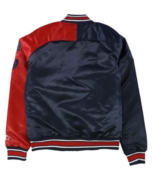 Cleveland Indians Navy and Red Varsity Satin Jacket - Image 2