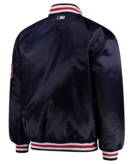Cleveland Indians Navy Full-Button Satin Jacket