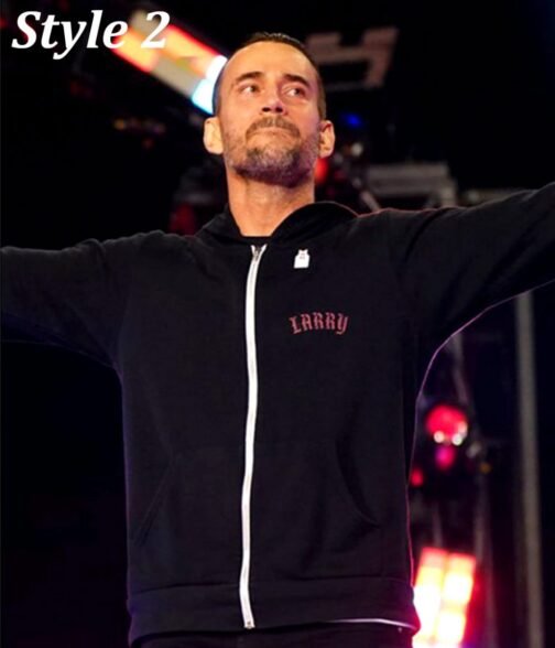 CM Punk Black Zip Up Hoodie - Image 3