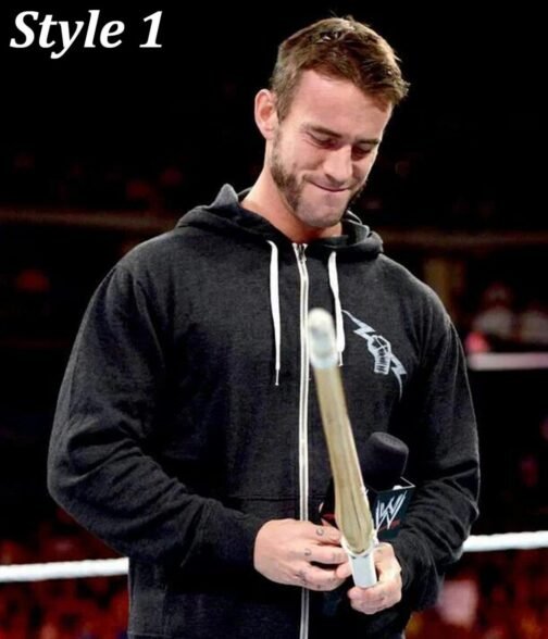 CM Punk Black Zip Up Hoodie - Image 4