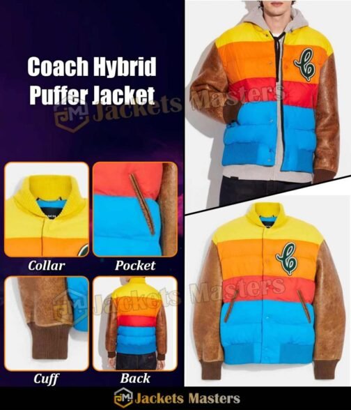 Hybrid Coach Puffer Letterman Jacket - Image 6