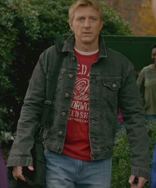 William Zabka Cobra Kai Black Denim Jacket - Image 6
