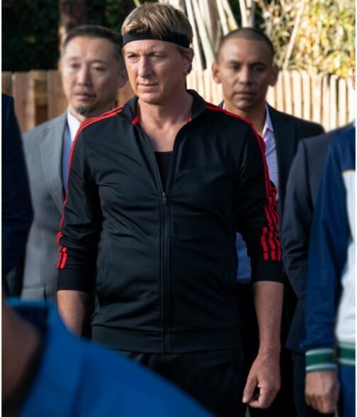 William Zabka Cobra Kai S05 Black Track Jacket - Image 2