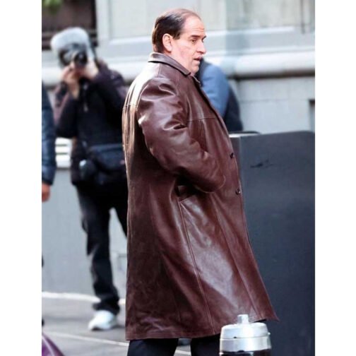 The Penguin Oz Cobb Brown Leather Coat - Image 6