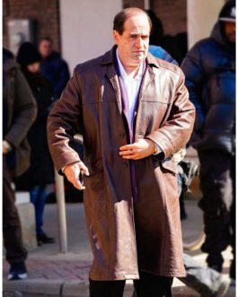 The Penguin Oz Cobb Brown Leather Coat