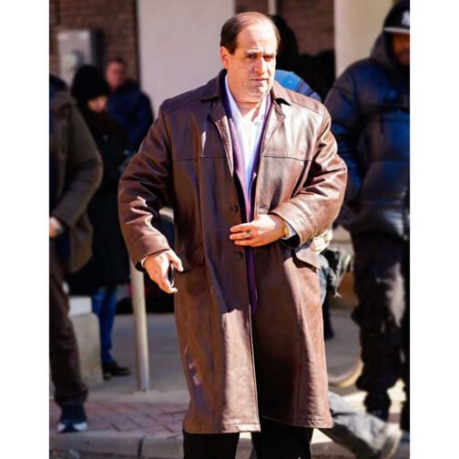 The Penguin Oz Cobb Brown Leather Coat
