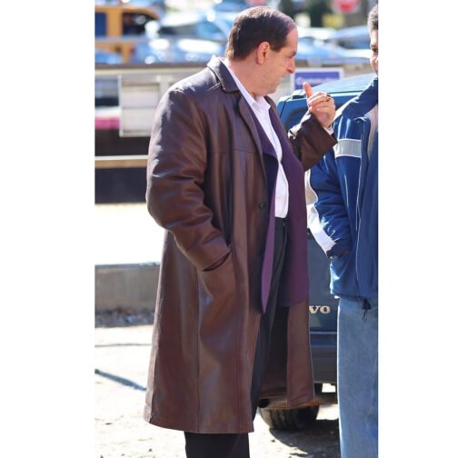 The Penguin Oz Cobb Brown Leather Coat - Image 8