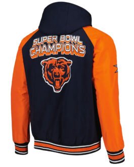 Chicago Bears Defender College Navy Hoodie Varsity Jacket