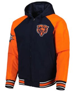 Chicago Bears Defender College Navy Hoodie Varsity Jacket