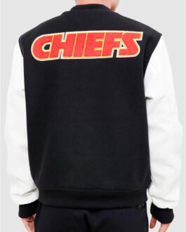Varsity Kansas City Chiefs Logo Black and White Jacket