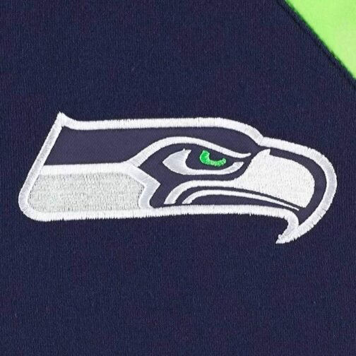 Seattle Seahawks College Defender Navy Hooded Varsity Jacket - Image 4