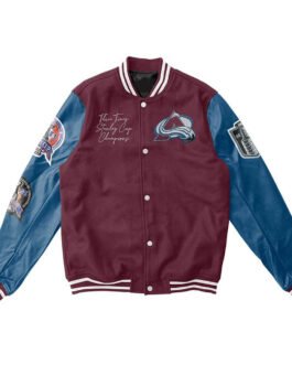 Colorado Avalanche Champions Varsity Maroon and Blue Jacket
