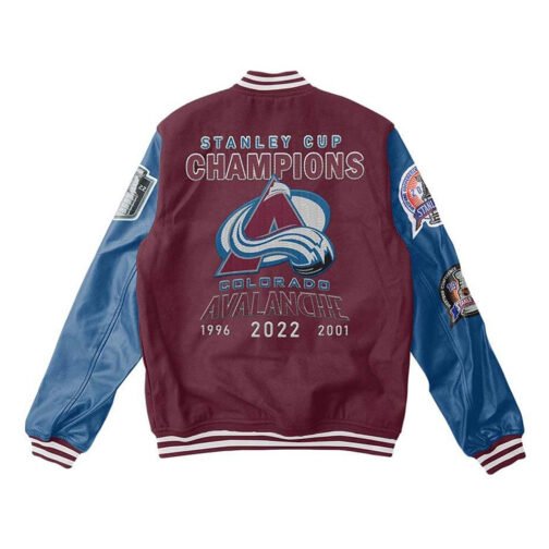 Colorado Avalanche Champions Varsity Maroon and Blue Jacket - Image 2