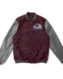 Colorado Avalanche Varsity Maroon and Gray Jacket